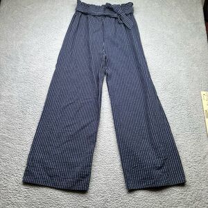 Umgee wide leg paper bag Pants navy/white sz m